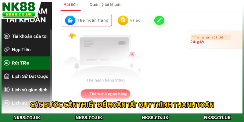 Các bước cần thiết để hoàn tất quy trình thanh toán