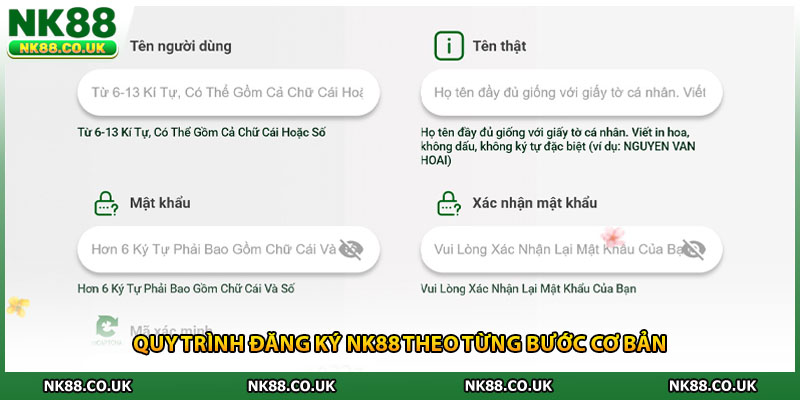 Quy trình đăng ký NK88 theo từng bước cơ bản